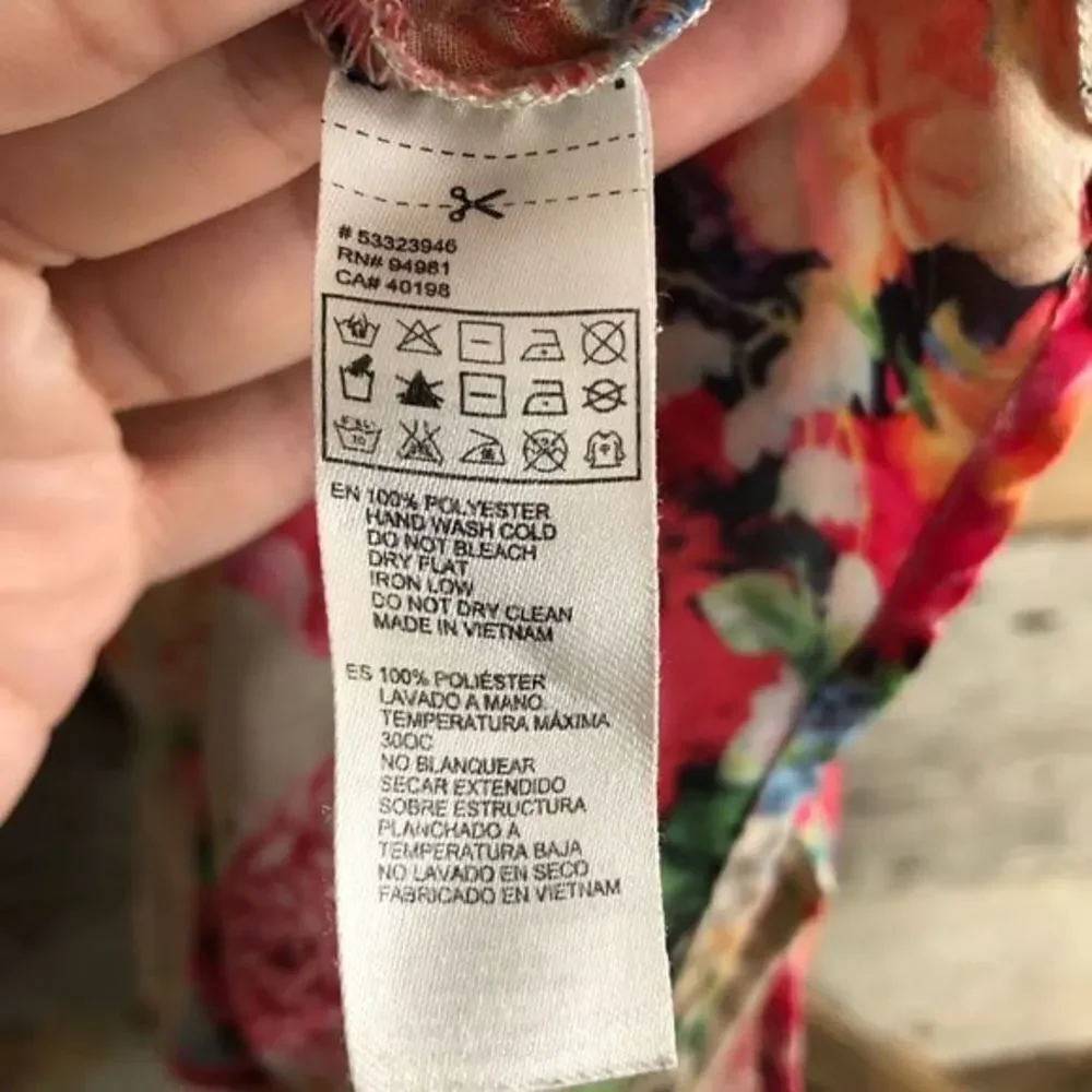 FOREVER 21 Size Med Tan Floral Hi-low Long Blouse - Picture 5 of 5